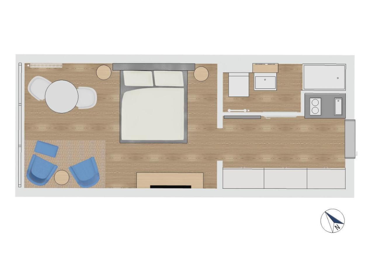 Fewo1846 Intermar - Marina Del Rey - Elegantes Studioapartment Mit Meerblick Und Eigenem Strandkorb กลึคส์บวร์ก ภายนอก รูปภาพ